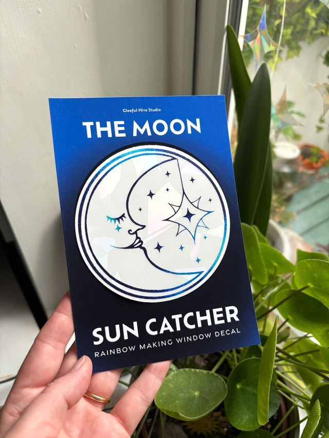 The MOON - Suncatcher Window Decal by Gleeful Hive