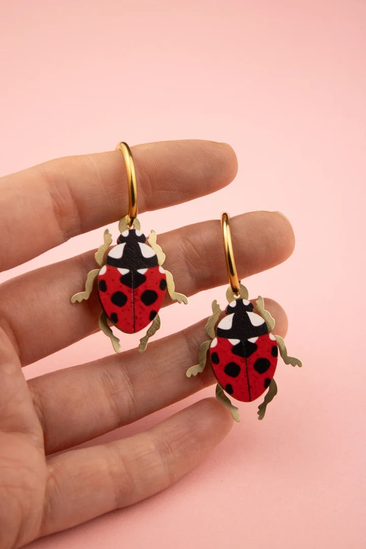 Red Ladybird Earrings By Misfit Makes