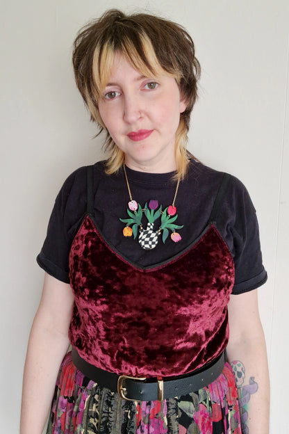 Tulips Vase Necklace by Misfit Makes
