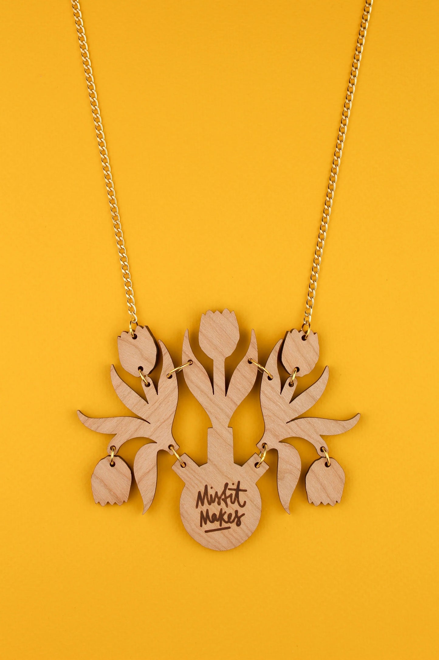 Tulips Vase Necklace by Misfit Makes