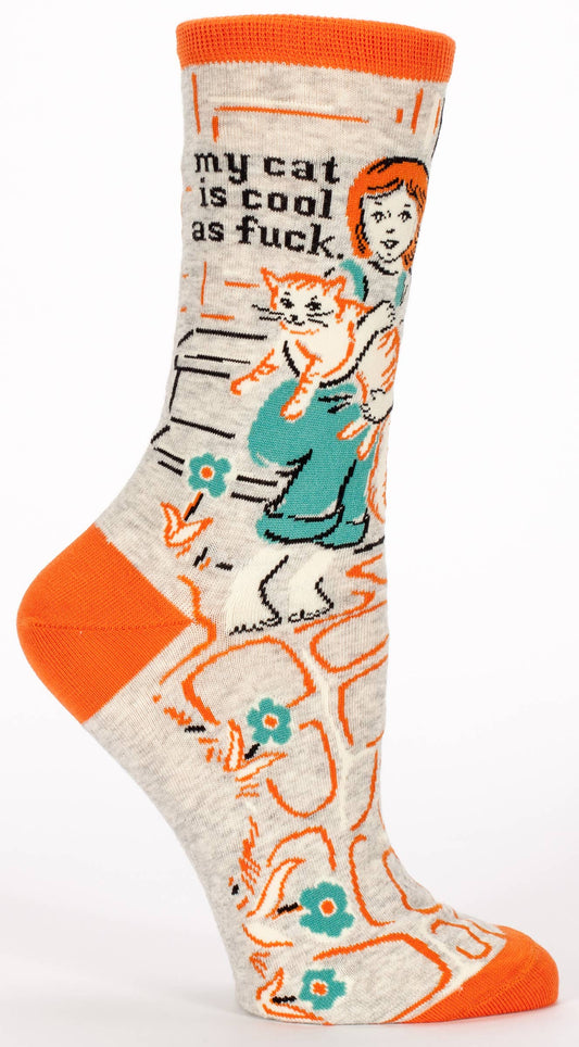 My Cat Is Cool as Fuck Women's Socks by Incognito