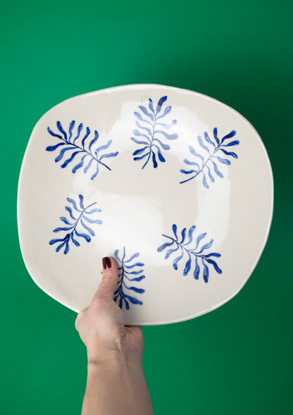 Large Handmade Ceramic Plate - Leaf by Lili Toth