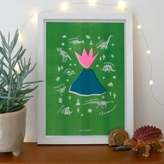 Dinosaur Guide A3 Riso Print by Bella & Phoenix