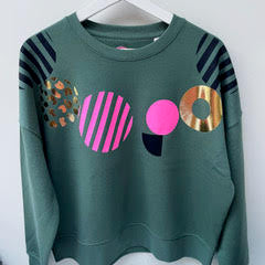 Geometric Pattern green sweatshirt by Pinkijones