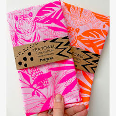 Handprinted Teatowels by PinkiJones