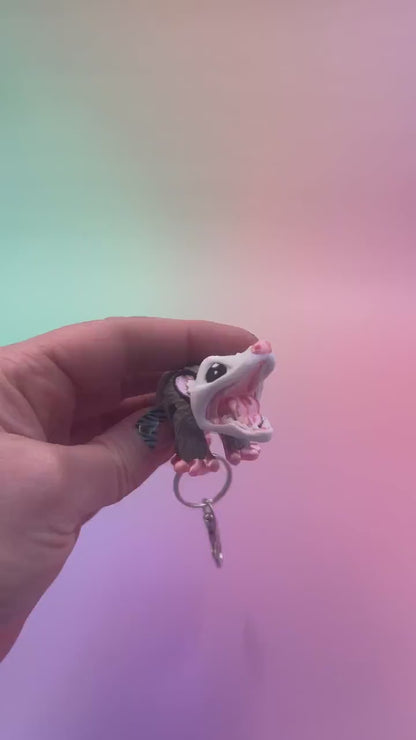 3D Cre8 - articulated Opossum keyring animal fidget sensory autism friendly