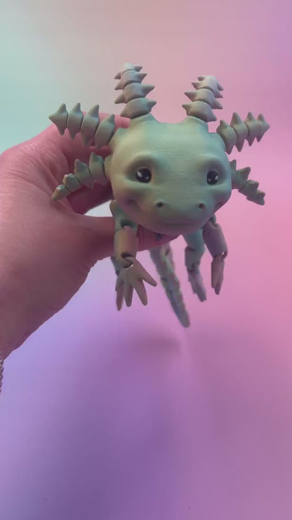 3D Cre8 - Tri Colour Axolotl animal fidget sensory autism friendly flexi Toy