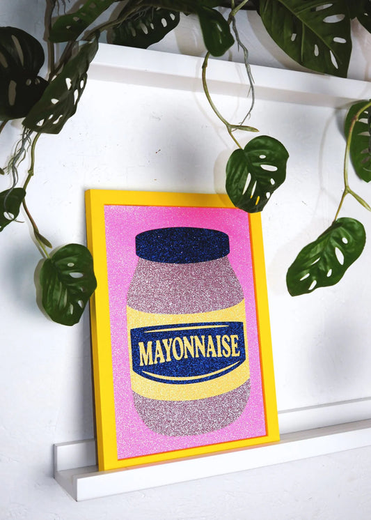 Mayonnaise - Glitter Fabric A4 Print by Printed Weird