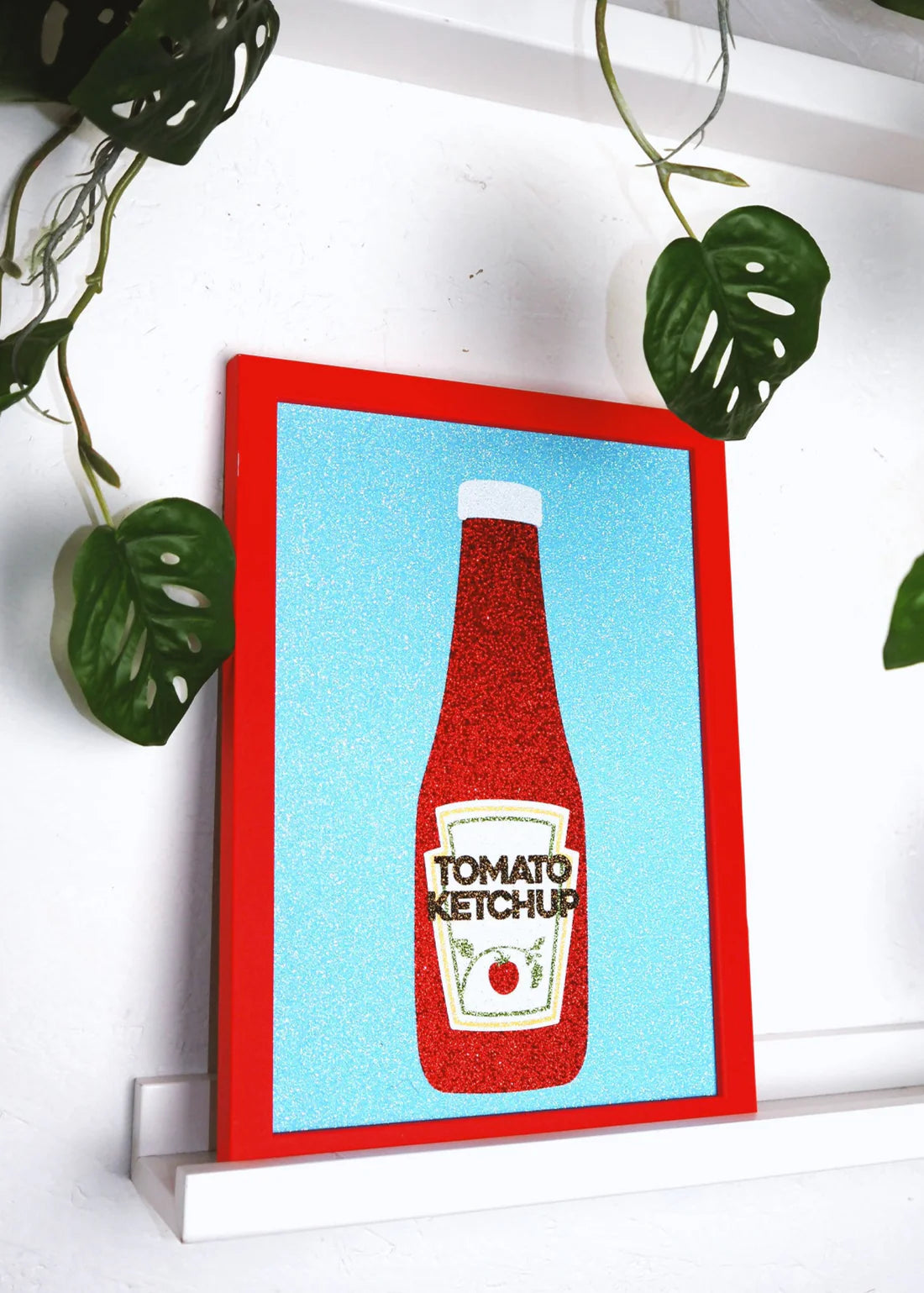 Tomato Ketchup - Glitter Fabric A4 Print by Printed Weird