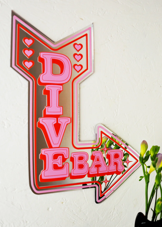 Retro Dive Bar Mirror A5 by Printed Weird