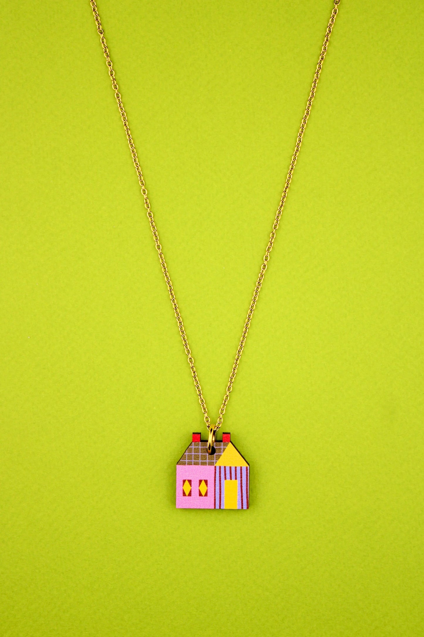 House Quilt Block Pendant  by Misfit Makes