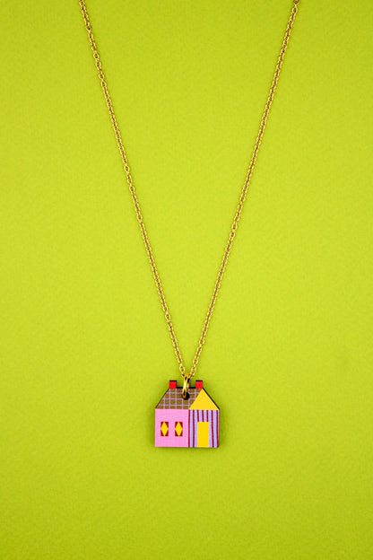 House Quilt Block Pendant  by Misfit Makes