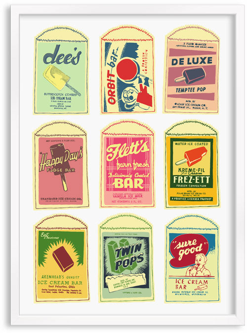 Retro Ice Creams Screen print by Patrick Edgeley