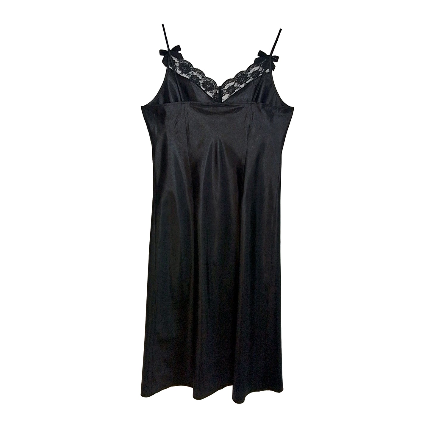 Vintage Black Slip Dress with Mini Black Bows by Odd Janko
