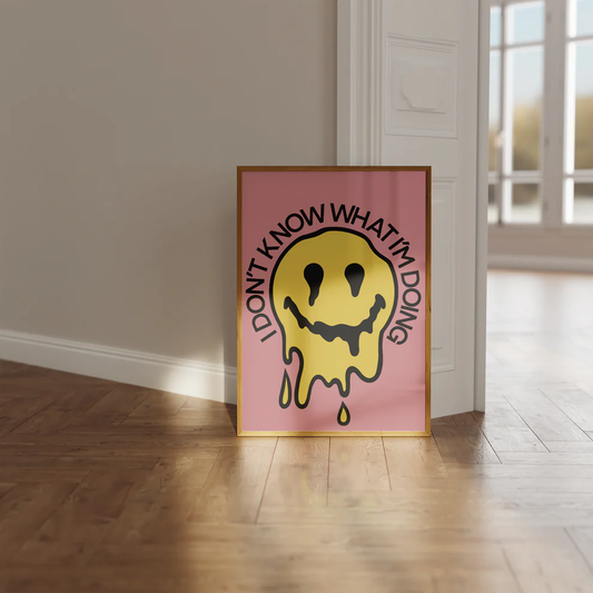 Melting Smile Retro Pink Print by My own Bohome