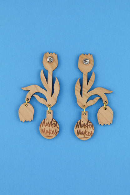 Tulip Vase Earrings by Misfit Makes
