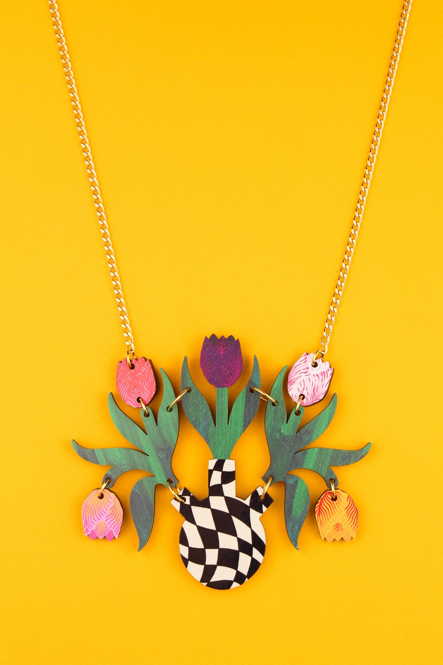 Tulips Vase Necklace by Misfit Makes