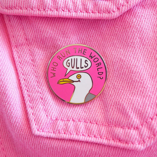 Who Run The World Gulls Enamel Pin by Hello Dodo