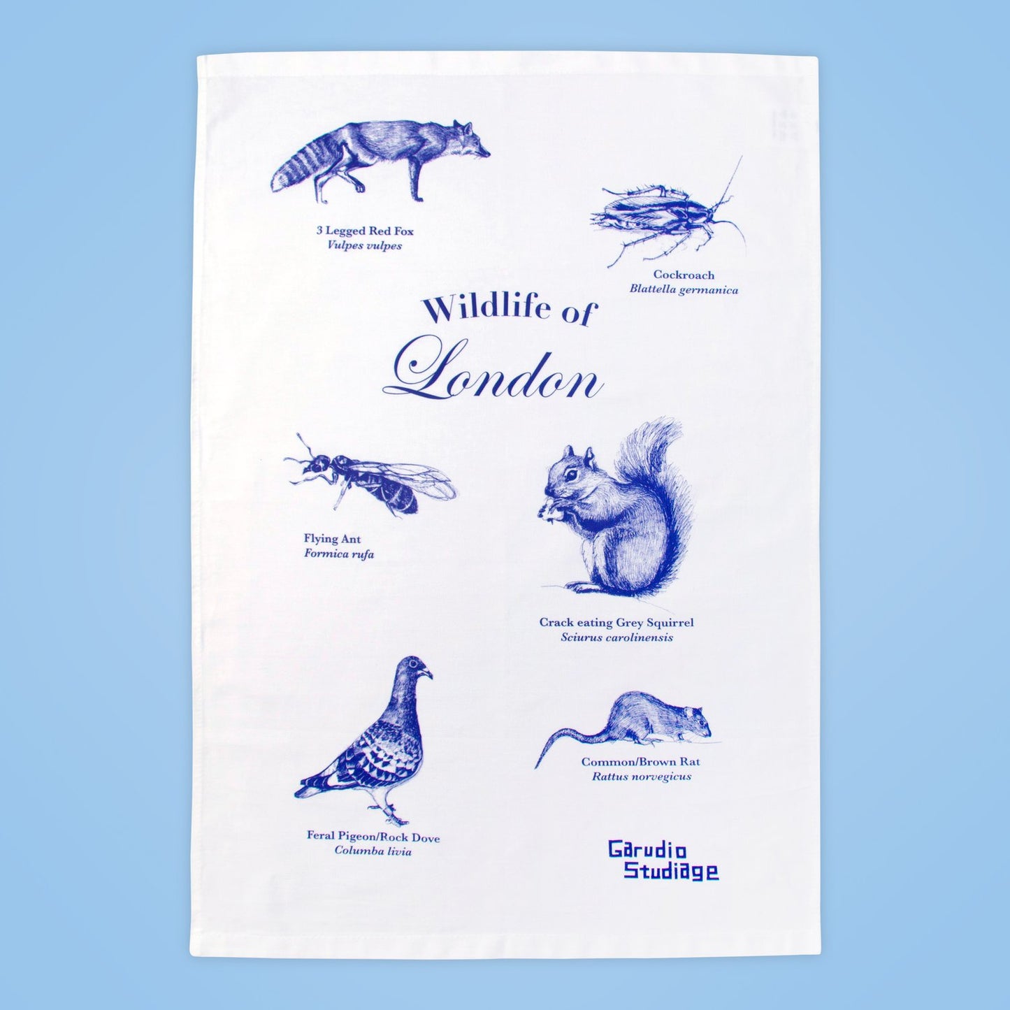 Wildlife of London Souvenir Tea Towel by Garudio